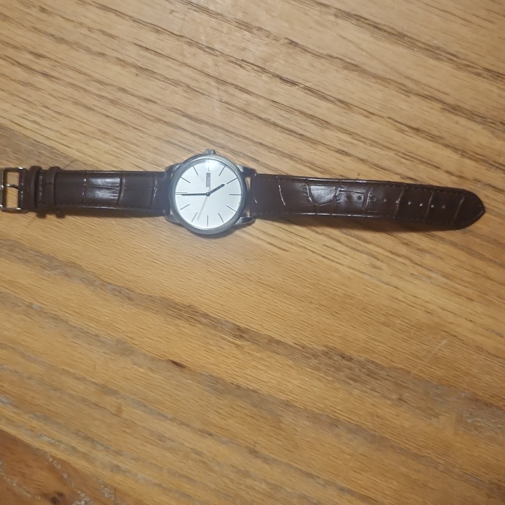 Men's leather watch
